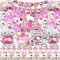 100 Pcs Kitty Geburtstag Dekoration, Kitty Geburtstag, Kitty Dekoration, Kitty Party Supplies Set, Kitty Luftballons, Kitty Tortendeko, Kitty Tischdecke, Mädchen Geburtstags Dekoration
