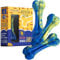 Perky Tails Tough Dog Toys for Medium Dogs & Small - Hard Dog Toys, Built for Aggressive Chewers & Canine Vision - Nylon Chew Toys for Dogs with Bacon Flavour - Chew Toys 3-Pack