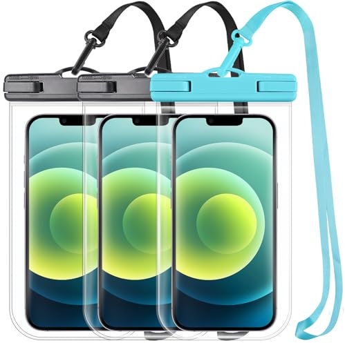MR.LUYU 2024 Waterproof Phone Pouch: 3 Pack Cruise Ship Essentials Must Haves Dry Bag for Vacation Beach Travel Kayak Accessories, Water Proof Phone Case for iPhone 16 15 14 13 12 Pro Plus Max Galaxy