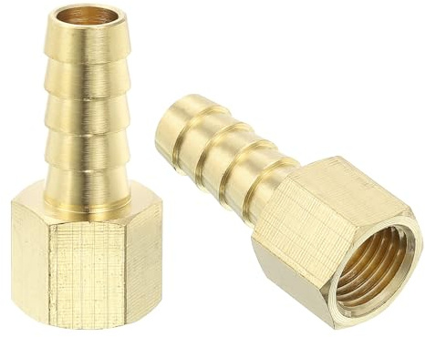 QUARKZMAN 2 Pièces Raccords de Tuyau en Laiton, 3/8 Bard x 1/4 NPT Femelle Raccord de Tuyau en Laiton Adaptateur pour Connecter des Tuyaux Dispositifs Mécaniques Équipement de Plomberie