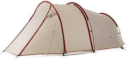 Campingzelt Ultraleichtes Reise-Motorrad-Doppelbewohnerzelt for den Außenbereich, selbstfahrend, regensicher, winddicht, Camping-2-Zelt Tolle Belüftung(Light gray red)