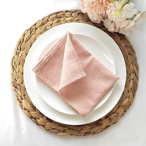 MEYINGOU Homes Mulltuch Servietten Tischdekorationen, 40 * 40 cm 6 stücke Servietten Stoff Tischserviette Waschbar Weich for Abendessen Hochzeit Serviette Gaze Geschirrtuch(Apricot)