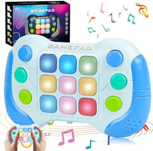 LEEWENYAN Handheld-Spielekonsole, Quick Push Spiel Fidget Toys für Kinder Erwachsene, Pop Game Elektronisches Spiel Antistress Spielzeug Geschenke für Kids (Blau)
