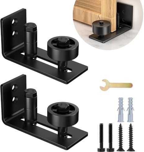 FüHrungsrolle Schiebetor, SchiebetüR BodenfüHrung, Sliding Door Kit, für Alle Sliding Door Floor Guide und Alle SchiebetüRen 2 StüCk (Schwarz)