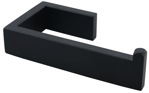 Toilet Roll Holder Wall Mounted SUS304 Stainless Steel Toilet Paper Holder for Bathroom Kitchen, Kitchen Roll Holder Wall Mounted, Matte Black Square Design