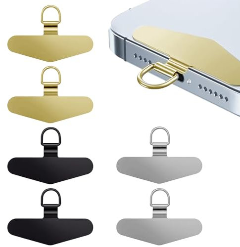 6 Piezas Almohadillas Universales de Acero Inoxidable,Parche Multifuncional Para Teléfono Móvil,Almohadilla de Parche Multifuncional Para Cordón de Teléfono Móvil,Parche Para La Mayoría De Teléfonos