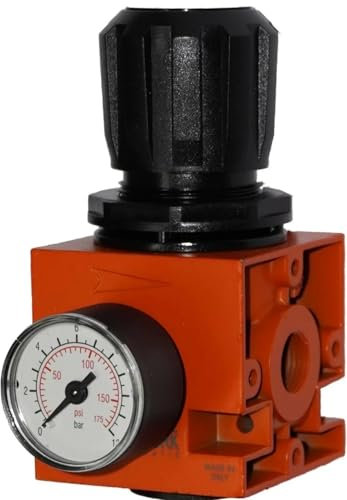 Metal Work Filter-Druckminderer Filterregler, Regler, Öler und Halter für Pneumatik Druckluft 1/4 - 1/2 (Druckregler, 1/2)