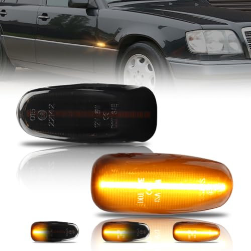 GSOWO LED Blinker Seitenblinker mit Canbus Fehlerfrei für Merce-des Ben-z E-Class W124 W210/S210 ML-Class W163 C-Class W202 CLK-Class W208 CLK320 SLK-Class R129 Vito W638, Voll-LED-Streifen Blinker
