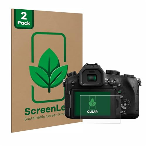 ScreenLeaf 2 Stück Schutzfolie für Panasonic Lumix DMC-FZ2000 [nachhaltiger Displayschutz, Folie, transparent, kratzfest]