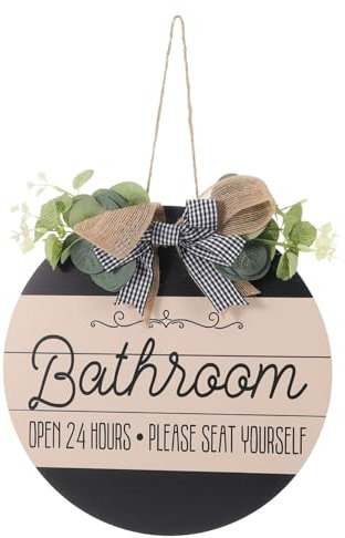 Cabilock Badezimmer-öffnungszeiten Rundes Türschild – Holzdekor Für Zuhause Und