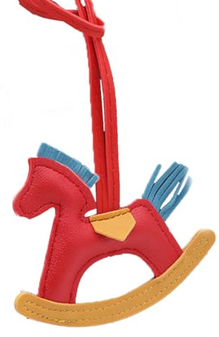DNMH Pferd Taschenanhänger Bag Charms Taschen Anhänger Anhänger Tasche Taschenanhänger Damen Anhänger Leder（Rot）