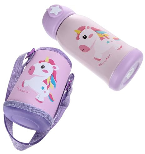 CRILSTYLEO Taza Térmica De Acero Inoxidable Para Niños Con Pajita 304 Taza Aislante Portátil