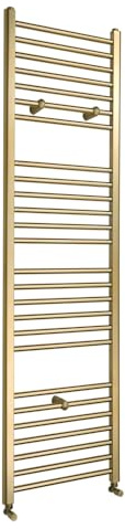 MILANO Brushed Brass Flat Ladder Steel Heated Towel Rail 1800 x 500mm