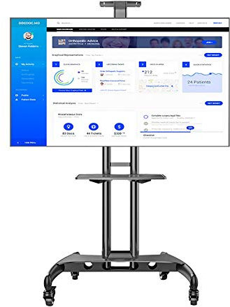 SaryEdge Universal TV Stand Portable TV Stand Mobile TV Stand On Wheels for 32-65 Inch TVs | Anti Tip & Ultra Stable TV Trolley | Heavy Duty Non Marking Castor Wheels | VES(A-A