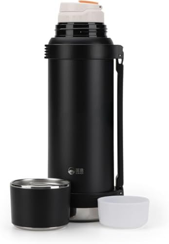 TnerryX Vacuum Flask fo hot Drink 2.5L (24hrs hot and Cold) - 100% BPA Free 304 Stainless Steel Insulated Large Flask (Double Layer)- Water Bottle 2.5Litre - Black