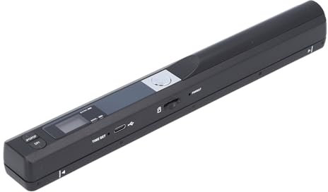 Fockety Tragbarer Dokumentenscanner, Handheld -Foto -Scanner für A4 -Dokumente Bilder Seiten Texte in 900 DPI, Mobiler Dokumentenscanner für Zuhause, Büro, Business, JPG/PDF (Black)