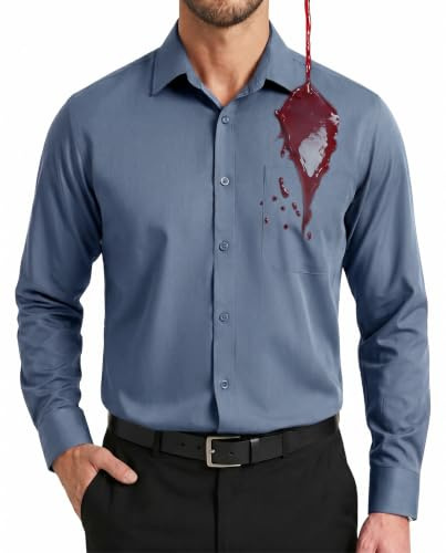 Enlision Chemise Homme Manches Longues Extensible Résistant Aux Taches Repassage Facile Chemise Habillée Homme Regular Fit avec Poche Business Mariage