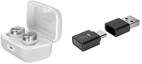Sennheiser headphone bundle MOMENTUM True Wireless 4, White Silver BTD 700 Dongle