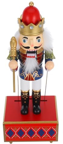 PartyKindom Hand Painted Nutcracker Music Box Christmas Decor with Melodious Sound European Style Portable Ornament Music Lovers Home Table and Shelf Decoration