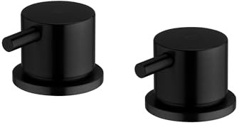 ENKI, SV02, Round 3/4 Deck Bath Side Valves, Pair, Matt Black