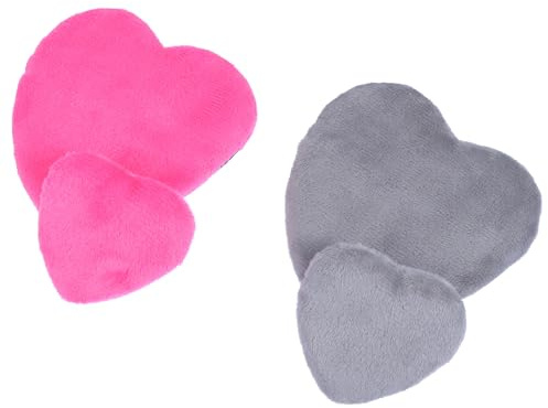 OSALADI Herzförmige Baumwoll Puderquasten 4 Stück Groß Klein mit Trageband Flauschige Make Up Schwämme für Gesichtspuder Foundation Rouge Babys