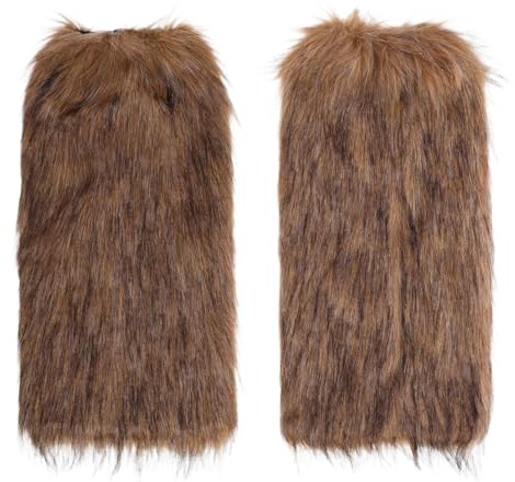 BESPORTBLE Wikinger-Beinstulpen Aus Kunstpelz 15.75 Zoll Flauschige StiefelüBerzüGe Mittelalterliche Cosplay Accessoires FüR Damen Herren Winter Halloween Partys