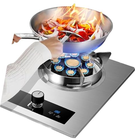 Cuisinière À Gaz 5 KW, Plaque De Cuisson Encastrable Pour Le Camping, Avec Protection Contre L'extinction De La Flamme Et Minuterie(LPG)