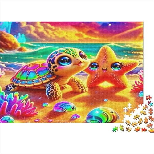 Sea Turtle Puzzle Jigsaw Turtle Star Recycled Cardboard Challenging Relaxing Sustainable for Adults And Kids Age 14+ 52x38cm/1000pcs