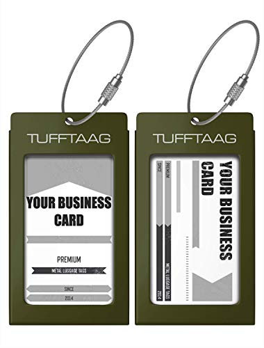 Gepäckanhänger, Visitenkartenhalter von TUFFTAAG – langlebiger Reise-Ausweis-Taschen-Anhänger in mehreren Farboptionen, perfekt für Koffer, Rucksäcke und Handgepäck, einfache Identifizierung, sicher