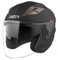 CRUIZER - Casco jet omologato di colore nero opaco, con doppia visiera, interno amovibile e lavabile, estrattori di aria calda sul retro (XL)