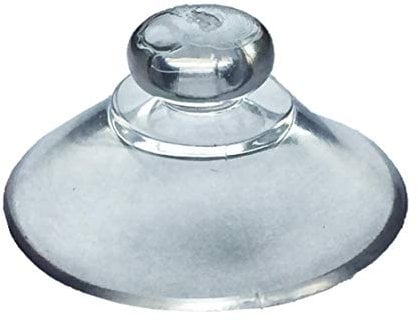 20mm Round Button Glass Suction Cups - PVC Plastic Clear Hooks with 6mm Rubber Studs as Small Suction Hooks | The Plastic Hooks Work Great as Window Suckers for Glass or Aquarium Suction Cups