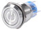 Keenso 19mm 12V-24V Auto Power Druckschalter wasserdicht Metall LED-Tastenschalter selbstsichernde Rast Druckknopf Schalter 1NO1NC(Weiß)