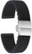 ULLCHRO Bracelet Montre Haute Qualité Remplacer Silicone Bracelet Montre Stripe Pattern - 16mm, 18mm, 20mm, 22mm, 24mm Caoutchouc Montre Bracelet avec Boucle Déployante Acier inoxydable (22mm, noir)