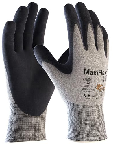 (12 Paar) ATG Handschuhe 34-774B Montagehandschuhe MaxiFlex Elite ESD 12 x hellgrau/schwarz 10