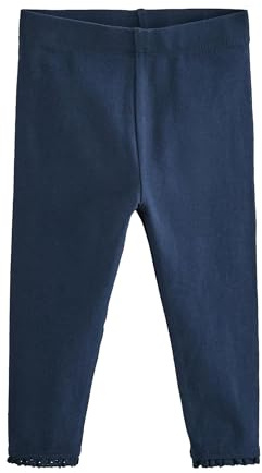 NEXT Mädchen Spitzenbesatz Basic-Leggings Marineblau Numeric_116-numeric_122