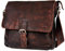 VEN-TOMY • Unisex Umhängetasche aus hochwertigem Waschleder Leder Schultentaschen Taschen Damen Herren VT417 (Dunkelbraun)