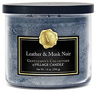 Village Candle Leather & Musk Noir Schüssel, mittelgroß, 400 ml, Schwarz, 1 Stück