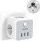 TESSAN 6 en 1 Cubo Enchufe USB, Ladron Enchufes Triple con 3 USB y Interruptor, para Phone, Pad, Hogar y Oficina, Gris