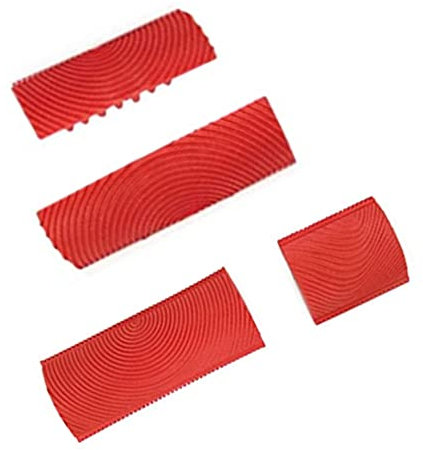 4 Stücke Holzmaserung Werkzeug, GummiMalwerkzeug,Nachahmung Holzmaserung Werkzeug Gemälde Effekt DIY Wand Dekoration Werkzeuge,Wandfarbe Malerwalzen.