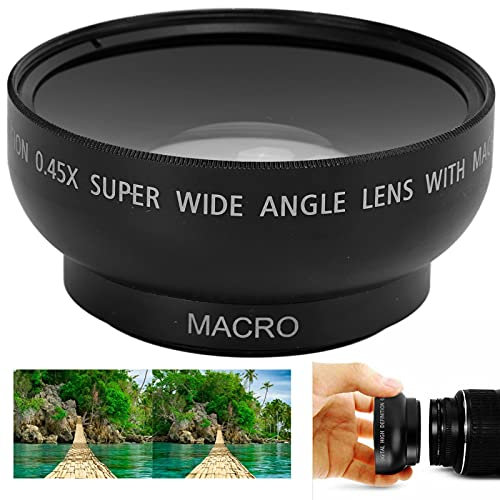 BigKing Objectif Grand Angle 0,45X, Alliage d'objectif Grand Angle 43 mm 0,45X et Verre Optique pour objectifs de caméra à Ouverture de Filtre 43MM