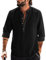 YAOBAOLE Hemd Herren Langarm Regular für Anzug, Business, Freizeit, Hochzeit,Strand Schwarz 3XL