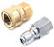 ZONADAH 2 Pieces Brass Pressure Washer Fitting, Metric Female M15 Thread 3/8 Male Quick Connector Covert to M15 Female Pressure Washer Gun Adapter Accessories Parts