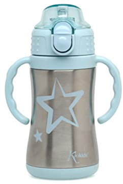 Kiokids Botella De Entrenamiento 280ml Acero Inoxidable Azul Para Niños