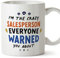 MUGFFINS Tazas para VENDEDORA - En Inglés - Everyone warned you about - 11 oz / 330 ml - Regalo original y divertido