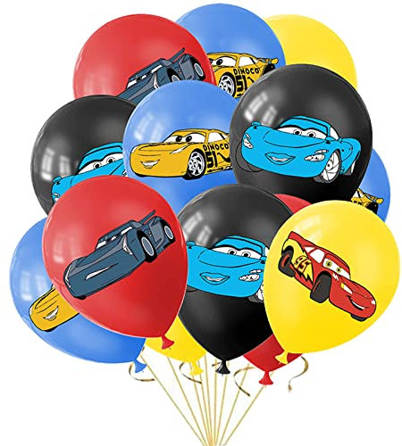 20 Luftballons * AUTOS & CARS * als Deko für Kindergeburtstag und Mottoparty | Ø 30cm | Auto Fahrzeuge Rennautos Party Ballon Ballondeko