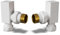 UK Radiators Square White Radiator Valve Pair - White Gloss Finish - Classy and Modern Design 1/2 x 15mm Angled Radiator Valve Pair - Pair of Valves