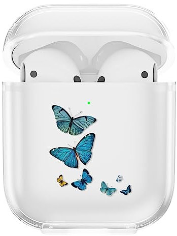 CasurvivePro Custodie per cuffie per AirPods 2 e 1, custodia in TPU trasparente con motivo carino custodia di ricarica per Apple AirPods 2a generazione 1a