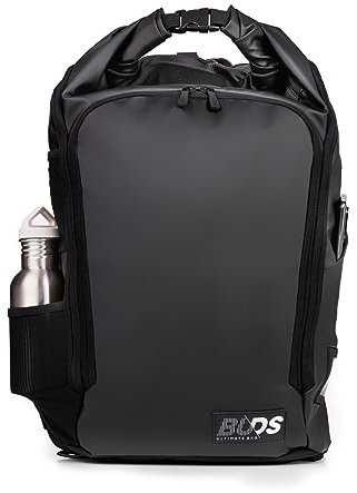 Rucksack Urban City Bag Travel [CBT] von Buds-Sports für 15 Laptop - verstellbares Volumen - Arbeit und Sport 20/35 l - Fahrradgepäckträgerbefestigung schwarz