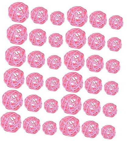 Artibetter 30Pcs Takraw Artisanat Boules De Rotin Décorations De Fête Boule De Rotin Tissé Décoration De Table De Mariage Boules De Rotin Décorations Vases Roses Boules De Rotin Ornement