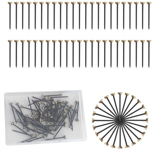 50 Pièces Clous Suspension Laiton, Photo Clous, Clous Cadre Avec Boîte Rangement Plastique Pour Montage Mural Photo Cintres Cadre Plâtre Clous Suspension Photos